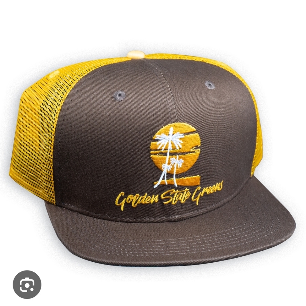 Golden State Greens Trucker Hat Brown Gold